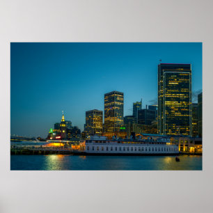 Affiche de San Francisco Waterfront City Lights