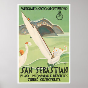 Affiche de San Sebastian Vintage Espagne Voyage Ar