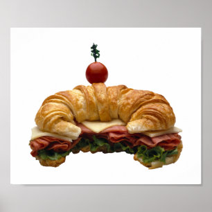 Affiche de sandwich à croissant