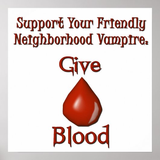 Affiche de sang Vampire Give Blood (Devant)