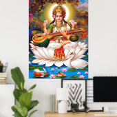 Affiche de Saraswati Déesse de l'Art et de l'Éduca (Bureau à domicile)