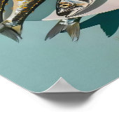Affiche de sardines en boîte rétro  (Coin)