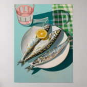 Affiche de sardines en boîte rétro  (Devant)