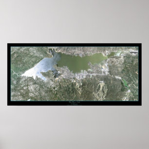 Affiche de satellite de lac big Bear, la