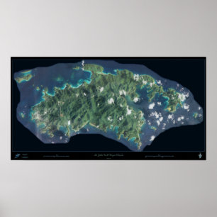 Affiche de satellite de St John États-Unis Îles