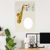 Affiche de saxophone personnalisée (Bureau à domicile)