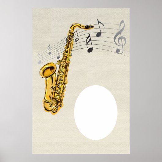 Affiche de saxophone personnalisée (Devant)
