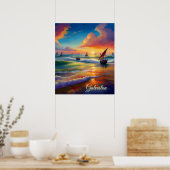 Affiche de scène de mer abstraite brillante impres (Cuisine)