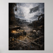 Affiche de scène de port abandonné — Repaire de pi (Devant)