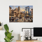 Affiche de scène de rue de ville historique (Bureau à domicile)