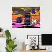 affiche de science-fiction artistique (Bureau à domicile)