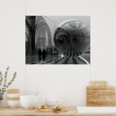 Affiche de science-fiction artistique "Marcher dan (Cuisine)