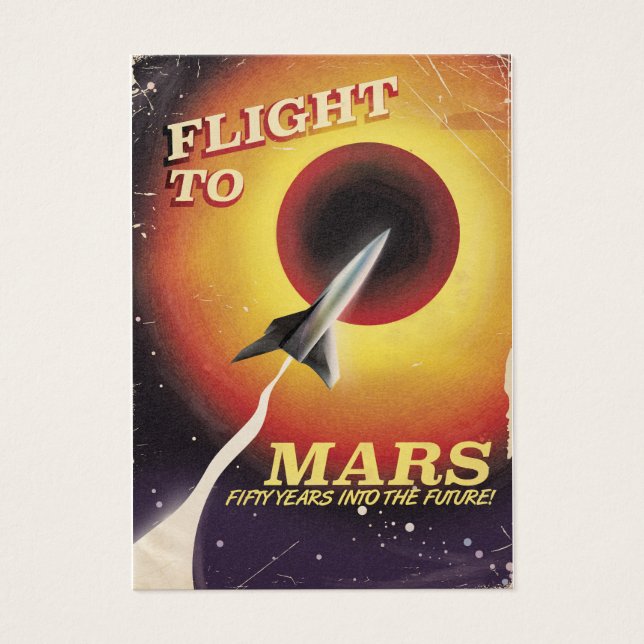 Affiche de science-fiction vintage Vol vers Mars ! (Devant)