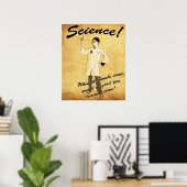 Affiche de science rétro des années 1940 (Bureau à domicile)