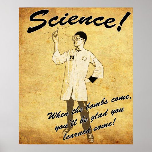 Affiche de science rétro des années 1940 (Devant)