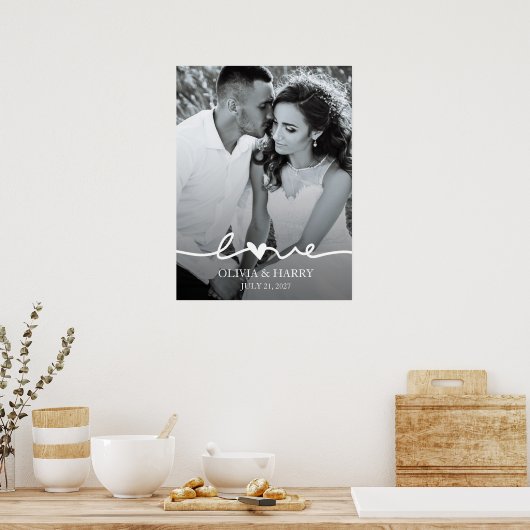 Affiche de script d'amour photo personnalisée (Cuisine)