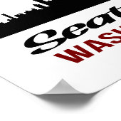 Affiche de Seattle (format de cadre photo standard (Coin)