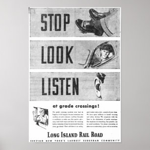 Affiche de sécurité de chemin de fer du Long