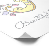 Affiche de sens du nom de fille Heather avec art m (Coin)