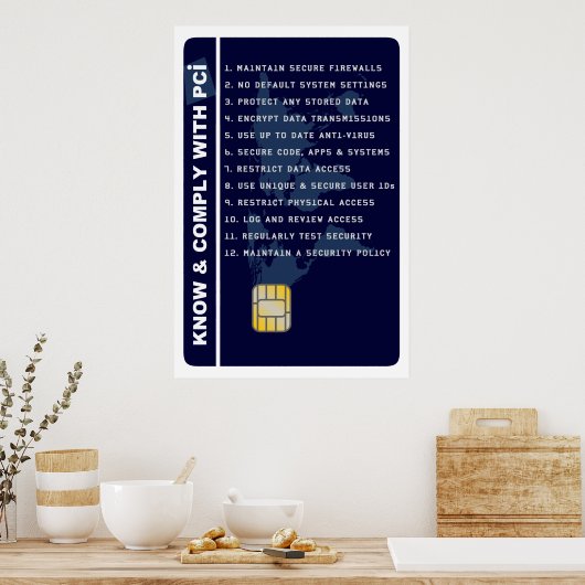 Affiche de sensibilisation à la sécurité PCI (Cuisine)