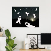 Affiche de sensibilisation au cancer du poumon (Bureau à domicile)