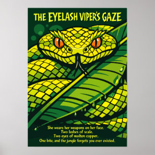 Affiche de serpent Art faunique Vipère à cils