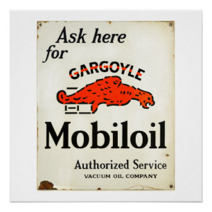 Affiche de service autorisé Gargoyle Mobiloil