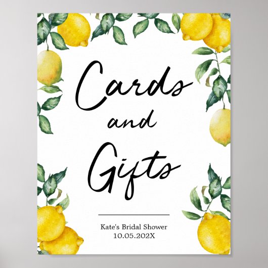 Affiche de signalisation de citrons de Cartes et C (Devant)
