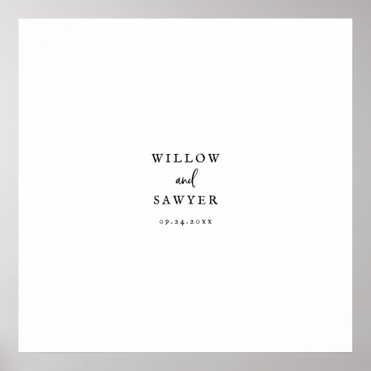 Affiche de signature de script rustique Mariage in (Devant)