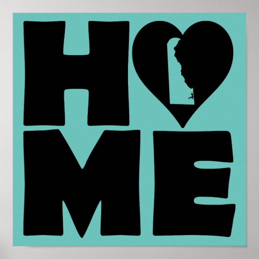 Affiche de signe de coeur de maison de Delaware (Devant)