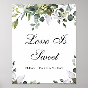 Affiche de signe de favor de l'amour d'Eucalyptus