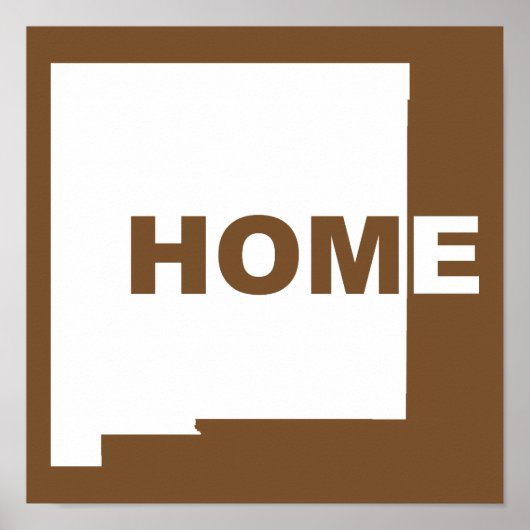 Affiche de signe de New Mexico à la maison loin de (Devant)