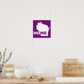 Affiche de signe de Wisconsin à la maison loin de (Cuisine)