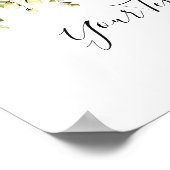 Affiche de signe floral de roses blanches de eucal (Coin)