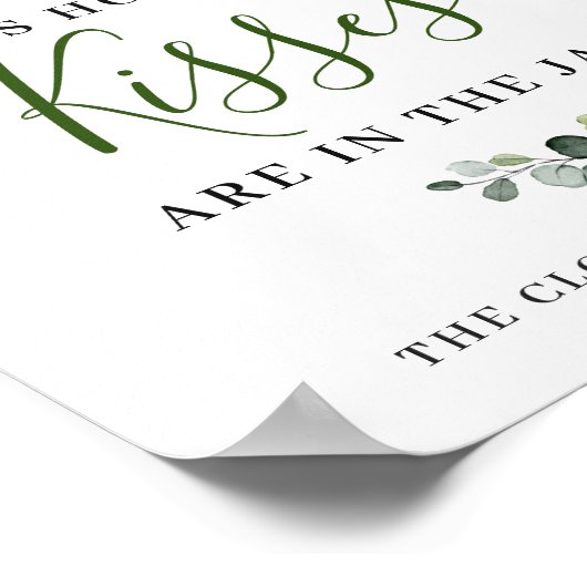 Affiche de signe floral de roses blanches d'eucaly (Coin)