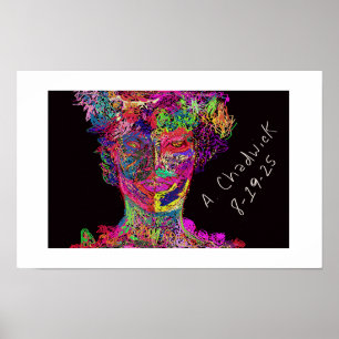 Affiche de silhouette aux couleurs vives