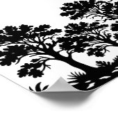 Affiche de silhouette d'arbres noirs (Coin)