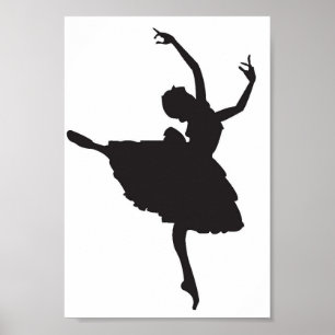 Affiche de silhouette de ballerine