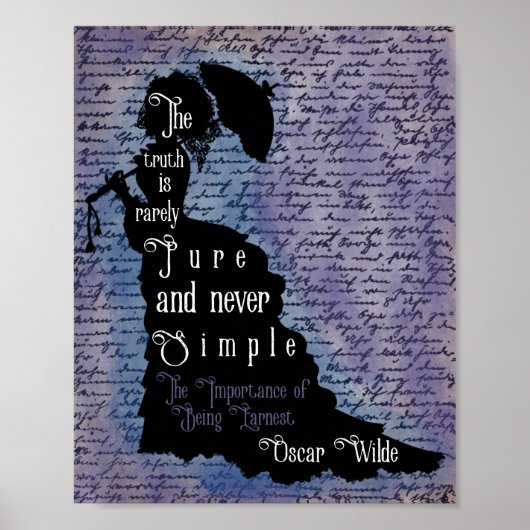Affiche de silhouette de citation d'Oscar Wilde (Devant)