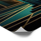 Affiche de silhouette de femme Art Déco élégante e (Coin)