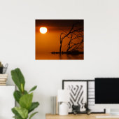 Affiche de silhouette de soleil couchant (Bureau à domicile)