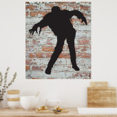 affiche de silhouette de zombie marche (Cuisine)
