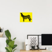 Affiche de silhouette noire de zèbre (Bureau à domicile)