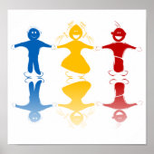 Affiche de silhouettes d'enfants heureux (Devant)