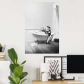 Affiche de singe dans une baignoire (Bureau à domicile)
