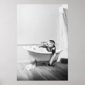 Affiche de singe dans une baignoire (Devant)