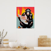 Affiche de singe intelligent personnalisée - décor (Cuisine)