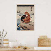 Affiche de singe Punch Macaque japonais avec (Cuisine)