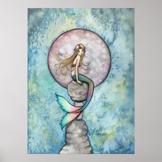 Affiche de sirène de lune qui coule (Devant)