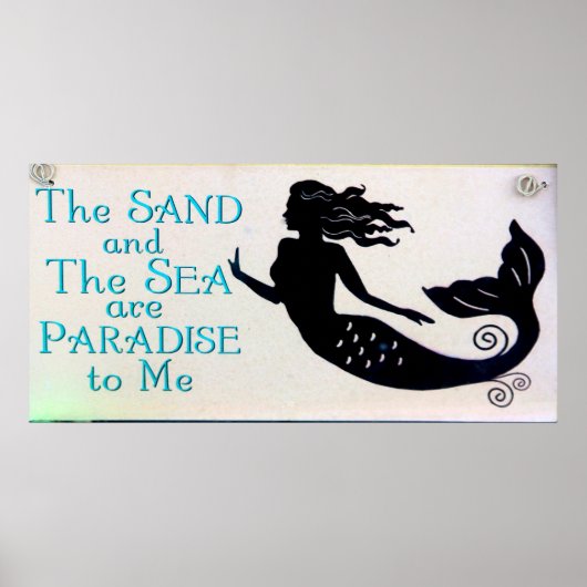 affiche de sirène de sable et de mer (Devant)